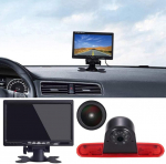 18 mm objektiivi tippkvaliteediga tagantvaate kaamera + 7-tolline TFT LCD-ekraan automonitor pidurituled auto katuse tagurduskaamera Fiat Doblo 263 Van (2010-present) / Opel Combo (2011-2018) jaoks.
