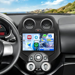 OiLiehu 6G+128G 8 Core Android 15 Autoradio f&uuml;r Nissan March Micra 2010-2017 CarPlay Android Auto Autoradio Mit Bildschirm 9 Zoll mit Bluetooth GPS FM RDS WiFi SWC DSP/EQ R&uuml;ckfahrkamera