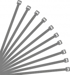 XINGO 500 kaablisidemete pakk, hall, 300 mm x 3,6 mm, 18,2 kg t&otilde;mbetugevus, UV-kindel, iselukustuv kaabliside sise- ja v&auml;litingimustes kasutamiseks.