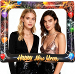 V&auml;rviline uusaasta fotokabiini raam, t&auml;ispuhutav fotoraam, rekvisiidid, t&auml;ispuhutav selfie raam, &otilde;nneliku uue aasta puhumine fotokabiinide rekvisiidid, uusaasta &otilde;htu dekoratsioonid 2026, uusaasta &otilde;htu poole jaoks