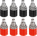 hankekaart Bananenstecker, 24 A, 6 x 4 mm, Panelmontage, Bananenbuchse, 4 mm Buchsenstecker f&uuml;r Bananenstecker, Rot und Schwarz, 8 St&uuml;ck