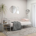 JUNZAI Sofa Bed 2-Seater with 2 Cushions, Flats, Couch for Living Room, Couch with Sleep Function, Lounge Sofa, Sofas & Couches, Relaxing Sofa, Cream Velvet