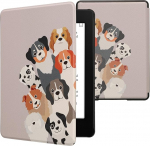 kwmobile Klapph&uuml;lle kompatibel mit Amazon Kindle Paperwhite 11. Generation 2021 H&uuml;lle - Flipcase f&uuml;r Kindle Paperwhite H&uuml;lle mit Magnetverschluss - Lustige Hunde
