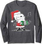 Peanuts Xmas Santa Snoopy Music Party 80s Retro Vibes Kingitused Pikkade varrukatega s&auml;rk