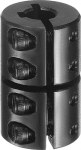 sourcing map Shaft Coupler, 1/4" to 1/4" Bore, 11/16" OD, 1-1/8" Length, Black Oxide Rigid Single Gap Clamp Coupling with #4-40 x 3/8" Set Screws for 3D Printer Motorcycle