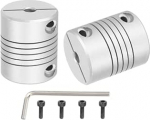 hankekaart Flexible Kupplungen, 5 mm kuni 5 mm, Gelenkverbinder aus Aluminiumlegierung, flexible Wellenkupplungen, Motorkupplung mit Schraubenschl&uuml;ssel f&uuml;r 3D-Drucker, CNC-Maschinen, DIY-Encoder D25