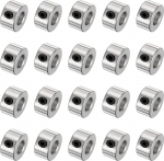QUARKZMAN Set of 20 Screw Collars 12 mm Bore, 18 mm Outer Diameter, 12 mm Width, Drill Limiter, Depth Collar for Drills, Carbon Steel Drill