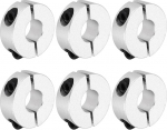 sourcing map Schaftmanschette, 14 mm Bohrung, doppelt geteilte Aluminiumlegierung, Klemmwellenmanschetten mit M5-Schraube f&uuml;r industrielle Automatisierung, F&ouml;rderbandsysteme, 6 St&uuml;ck