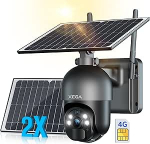 Xega 2 p&auml;ikesepaneelid: 3G/4G LTE v&auml;livalvekaamera SIM-kaardiga 2K HD 3MP PTZ traadita kaamera v&auml;ljas PIR tuvastamine v&auml;rviline/IR &ouml;&ouml;n&auml;gemine 2-suunaline heli pilv ja TF kaardid IP66 veekindel