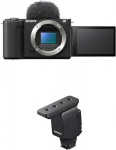 Sony Alpha ZV-E10 II APS-C peegelkaamera koos vahetatava objektiiviga (4K60p video, 4:2:2 10-bit salvestused, 26 MP, autofookus koos silmatuvastusega) koos ECMB10 komplektiga.