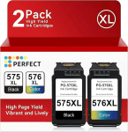 PG-575XL CL-576XL printerikassetid &uuml;hilduvad Canoniga (must + v&auml;rviline) Multipack - asendus Canon 575 576 kassettidele - sobib Canon PIXMA TS3550i TS3551i TR4750i TR4751i jaoks.
