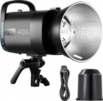 Neewer S101-400W Strobe Flash Light 9 tasemega 150W modelleerimislamp, 400Ws GN65 5600K standardse Bowens Mount reflektoriga, S1/S2 režiim, vaikne ventilaator stuudiofotograafia jaoks