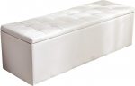 Pink Seat Chest Living Room Diivan Bench Faux Leather Seat Button Design Multifunktsionaalne Storage Stool Mitmes suuruses White Seat Chest Stool Footstool (V&auml;rv : White, Suurus : 120cm)