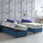Talamo Italia - Melissa &uuml;heinimesevoodi, 100% Made in Italy, k&uuml;lgmine avaus, sobib madratsile 80 x 190 cm, sinine