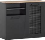 Schildmeyer Malte 155783 Aluskapp, must matt/kunstiroheline tammedekor, 80,4 x 32 x 70 cm