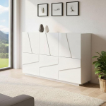 Dmora sissep&auml;&auml;sum&ouml;&ouml;bel 3 ukse ja sisemiste riiulitega, valmistatud Itaalias, kaasaegne sissep&auml;&auml;sukapp, aatriumi k&uuml;laliskapp, 121 x 38 x 86 cm, l&auml;ikiv valge v&auml;rvus