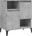 vidaXL Sideboard, 4-kohaline kapp, Highboard elutoa kapp ustega, kapp Sideboard, k&uuml;lgkapp, betoonist halli v&auml;rvi puitmaterjaliga