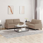 LAPOOH 3201362 2-osaline diivanikomplekt koos pehmendusega Cappuccino Brown Faux Leather diivan koos l&otilde;&otilde;gastumisfunktsiooniga Diivanikomplekt Elutoa diivan Diivanikomplekt