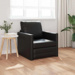 2-in-1 p&otilde;randatool, diivanvoodi voodifunktsiooniga, kunstnahast, v&auml;ike diivanvoodi magamisfunktsiooniga v&auml;ikesesse korterisse, elutuppa, magamistuppa, 74 x 77 x 81 cm, must