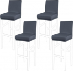 PiccoCasa Baaritooli katted Elastne p&otilde;hi Stretchy eemaldatav s&ouml;&ouml;gitool katted Pub Counter - Spandex k&otilde;rgus Side Chair Slipcovers Slipcovers Slate Gray