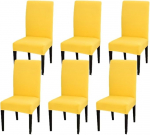 Toolikatted, komplekt 6, Stretch toolikatted, eemaldatavad pestavad katted toolidele, dekoratiivsed toolikatted, toolikatted koju, k&ouml;&ouml;ki, hotelli, restorani, banketti, pulma, partei, kollane