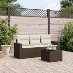 3-TLG. Garten-Sofagarnitur Schwarz Poly Rattan mit Kissen, Gartensofa Set mit Stauraum und wasserabweisendem Beutel, inklusive Gartensessel mit abnehmbaren Bez&uuml;gen