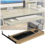 Ergonomic Keyboard Tray Height Adjustable Extendable Keyboard Platform 54 60 70 x 27 cm Wood Extension Under Desk Space Saving Keyboard Holder for Home Office
