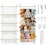 50cm Kuscheltier Aufbewahrung Netz, Boho Macram&eacute; Spielzeug Organizer T&uuml;r & Wand, Kuscheltier H&auml;ngematte zum Aufh&auml;ngen, Stofftier Aufbewahrung Netz f&uuml;r Kuscheltiere, Kuscheltier Organizer