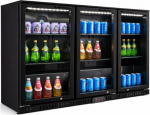 G&eacute;n&eacute;rique Heckbar K&uuml;hlschrank 3 Fl&uuml;gelt&uuml;ren verglast - 297 l - kalt bel&uuml;ftet - Temperatuur +2 &deg;C kuni +8 &deg;C - Edelstahl - 6 Gitter