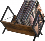 Record Storage Record Stand, 80LPs Vinyl Record Holder Stand Brochure Holder Ajakirjade hoidja Raamatud 1 Tier Vinyl riiul reguleeritava jaoturiga korraldaja CD-albumite jaoks