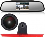 18 mm objektiivi tippkvaliteediga tagurduskaamera + 4,3-tolline auto tahavaatepeegel pidurituled pidurituled auto katuse tagurduskaamera VW T5 bussi Transporter Multivan Caravelle jaoks