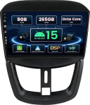 SXAUTO &brvbar; 8G + 256G &brvbar; Android 14 IPS autoraadio Peugeot 207 (2006-2015) GPS navigatsiooniraadio - Sisseehitatud Carplay/Android Car/DSP - LED-kaamera + MIC - Juhtrattajuhtimine 360-CAM 2 DIN - 9-tolline