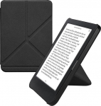 kwmobile kaitsekott Kobo Clara BW/Clara Colour/Tolino Shine (5) / Shine Colour Case - Kunstnahast &uuml;mbris - eReader Flip Case automaatse puhkefunktsiooniga - kate koos alusega - must