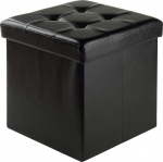 Winsome Wood 20415-WW Ashford Storage Ottoman Faux Leather Black