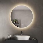 Valgustusega vannitoa peegel &uuml;mmargune, 50 cm LED-peegel koos puutetundliku l&uuml;litiga, vannitoa peegel valgustusega/3 valgusv&auml;rvi reguleeritav / timmitav, LED-seinapeegel valgusega, IP44