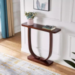 Schmaler Konsolentisch, Eingangskonsole, Flurtisch, Sofatisch Mit Massivholzf&uuml;&szlig;en, Eingangsflurtisch Mit Dickerer Tischplatte, Moderner Tisch Hinter Dem Sofa(Brown,47*9*31in/120*23*80cm)