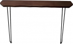 Industrieller Konsolentisch Schmal Holz, Flur Regal Schmal, Konsolentisch f&uuml;r Wohnzimmer im Eingangsbereich mit Zwei Eisenf&uuml;&szlig;en, Wandmontage, Braun(60x20x90cm/24x8x35in)