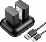 ENEGON NP-FW50 aku 1300 mAh ja kahekordne USB-laadija komplekt Sony ZV-E10 A6000, A6500, A6300, A6400, A7, A7II, A7RII, A7SII, A7S, A7S2, A7R, A7R2, A55, A5100, A5000 A300,A30, A55, RX10 jaoks.