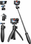 TELESIN Mini Selfie Stick Statiiv kergekaaluline pikendus videofilmide tegemiseks Vlogi tarvikud, mis &uuml;hilduvad actionkaameratega