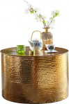 Wohnling kohvilaud 61 x 40,5 x 61 cm Alumiiniumist kuldne k&uuml;ljelaud Idamaine &uuml;mmargune lame vasaraga diivanilaud Metallist disain elutoa laud Modernne salongilaud India maja laud