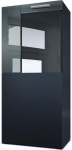 Vladon Movie Standing / Hanging Display Cabinet Matte Black / Grey High Gloss - Modern Glass Display Case - (B x K x S): 50.5 x 111 x 32.5 cm