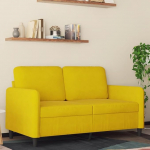 Willood 2-kohaline diivan, Lounge diivan diivan k&auml;etugedega, seljapadi, elutoa diivan, disain diivan, metallist raam, istumis m&ouml;&ouml;bel, kahene iste, kollane, 120 cm, sametne