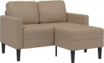 vidaXL 2-kohaline diivan koos Chaise Longue L-kujuga Cappuccino Brown 125cm 2-kohaline diivan magamistoas Kahekohaline diivan 2-kohaline diivan L-kujuga