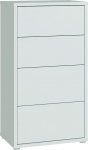 Forte Alice Springs Kommode 50 60, modern-minimalistisch, 4 Schubladen, Wohn-/Schlafzimmer, Holzwerkstoff, Secret Grey, 54,8 cm breit x 99,1 cm hoch x 34,9 cm tief