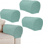 LINGXIYA Armlehnenbez&uuml;ge-Set, Stretch-Armlehnenbez&uuml;ge f&uuml;r St&uuml;hle/Sofas, weiches Korallen-Fleece, Sessel-Schonbez&uuml;ge, Couchstuhl, Armlehnbez&uuml;ge f&uuml;r M&ouml;belschutz, 4 St&uuml;ck, Minzgr&uuml;n