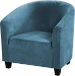 SPORTARC Silver Fox Velvet Velvet Elastne diivanikate All-Inclusive Bar Diivan Slipcovers Stretch Diivan Slipcover vannitoolidele, tugitoolidele, &auml;mbritoolidele, sinine