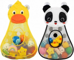 Aufbewahrungstasche f&uuml;r Badespielzeug, mit Saugn&auml;pfen, Netz-Organizer-Netz f&uuml;r Badewannenzubeh&ouml;r und Sortierspielzeug, niedliches Panda- und Enten-Design, 2 St&uuml;ck