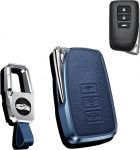 Shl&uuml;ssel Case Sobib Lexus auto v&otilde;tmekaane kaitsev nahk Lexus CT GS GX on ES LS LC LX NX RX RC ES300h kaugjuhtimispuldi v&otilde;tmehoidja v&otilde;tmehoidja Alumiinium sulam sinine