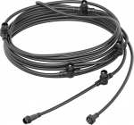 ledscom.de 6-Way Splitter NEMO (IP44) pistikupesas&uuml;steemile 5,1 m, must
