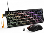 ATTACK SHARK X68 HE & R1 m&auml;nguri klaviatuuri hiire komplekt, 8000 Hz kiiret triggeri kaabliga klaviatuur, 0,01 mm RT t&auml;psus, Snap Tap, 59 g &uuml;likerge traadita hiir, 18000DPI, Bluetooth/kaabel/2.4G, mustad kontuurid